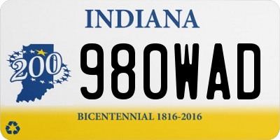 IN license plate 980WAD