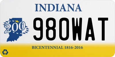 IN license plate 980WAT