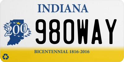 IN license plate 980WAY