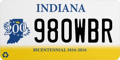 IN license plate 980WBR