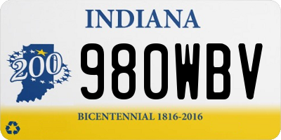 IN license plate 980WBV