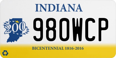IN license plate 980WCP