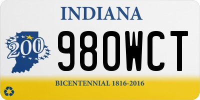 IN license plate 980WCT