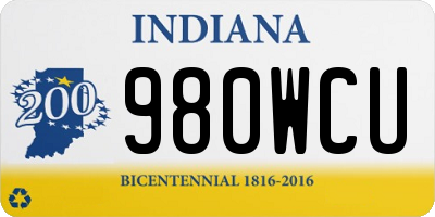 IN license plate 980WCU