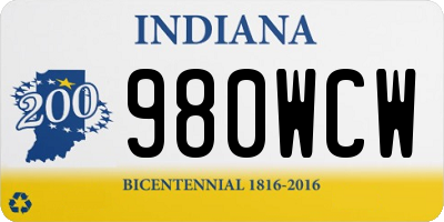 IN license plate 980WCW