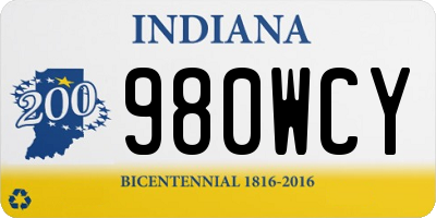IN license plate 980WCY