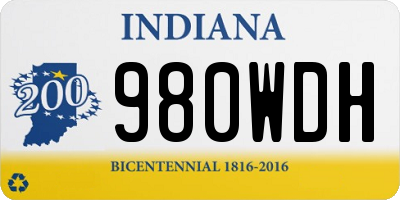 IN license plate 980WDH