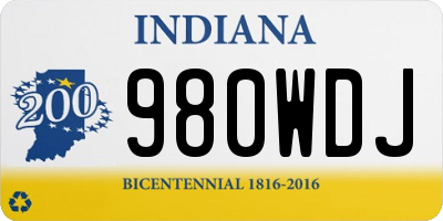 IN license plate 980WDJ