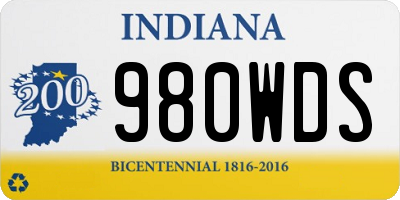 IN license plate 980WDS