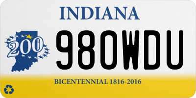 IN license plate 980WDU