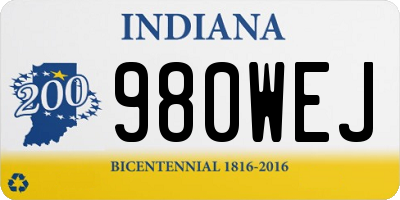 IN license plate 980WEJ