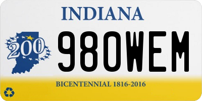 IN license plate 980WEM
