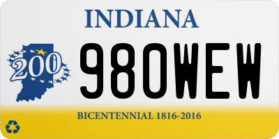 IN license plate 980WEW