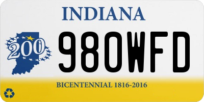 IN license plate 980WFD