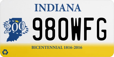 IN license plate 980WFG