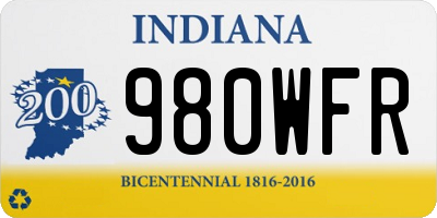 IN license plate 980WFR