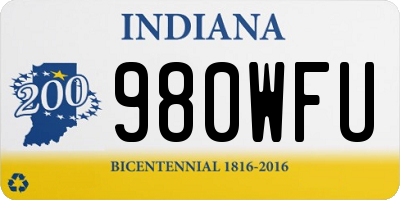 IN license plate 980WFU