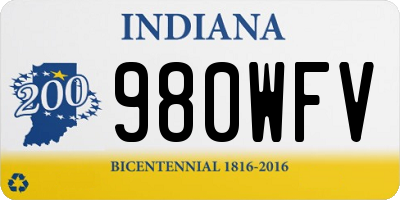 IN license plate 980WFV