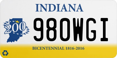 IN license plate 980WGI