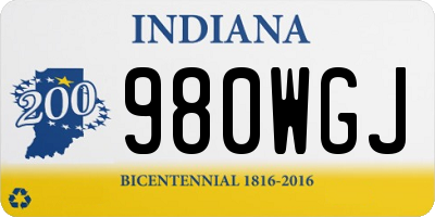 IN license plate 980WGJ