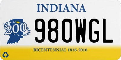 IN license plate 980WGL