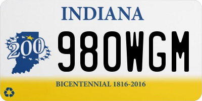 IN license plate 980WGM