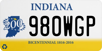 IN license plate 980WGP