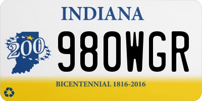 IN license plate 980WGR
