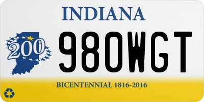 IN license plate 980WGT