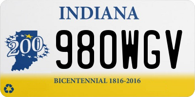 IN license plate 980WGV