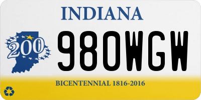 IN license plate 980WGW
