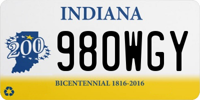 IN license plate 980WGY