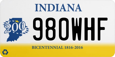 IN license plate 980WHF