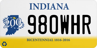 IN license plate 980WHR