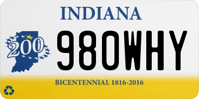 IN license plate 980WHY