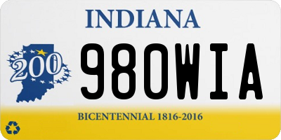 IN license plate 980WIA
