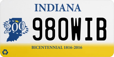 IN license plate 980WIB