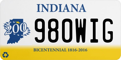 IN license plate 980WIG