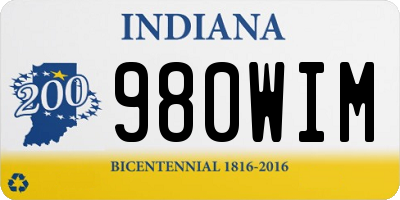 IN license plate 980WIM