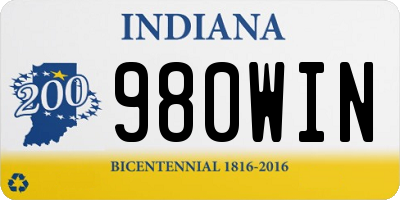 IN license plate 980WIN
