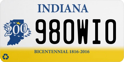 IN license plate 980WIO