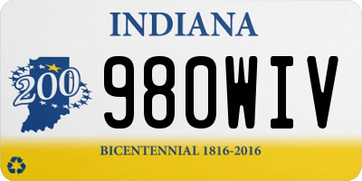 IN license plate 980WIV