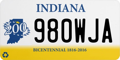 IN license plate 980WJA