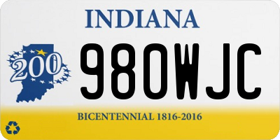 IN license plate 980WJC