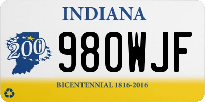 IN license plate 980WJF