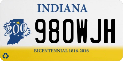 IN license plate 980WJH