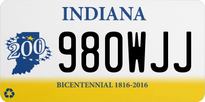 IN license plate 980WJJ