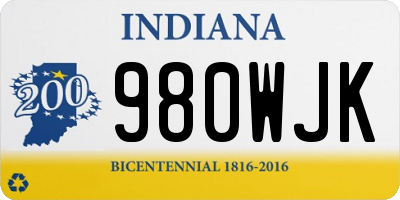 IN license plate 980WJK