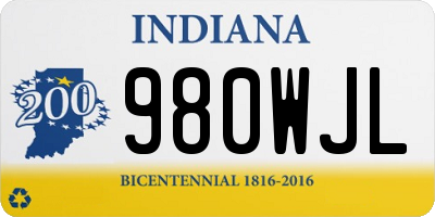 IN license plate 980WJL