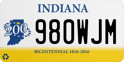 IN license plate 980WJM